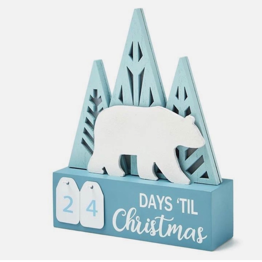 Holiday Lane Northern Lights LED Polar Bear Christmas Countdown Calendar
